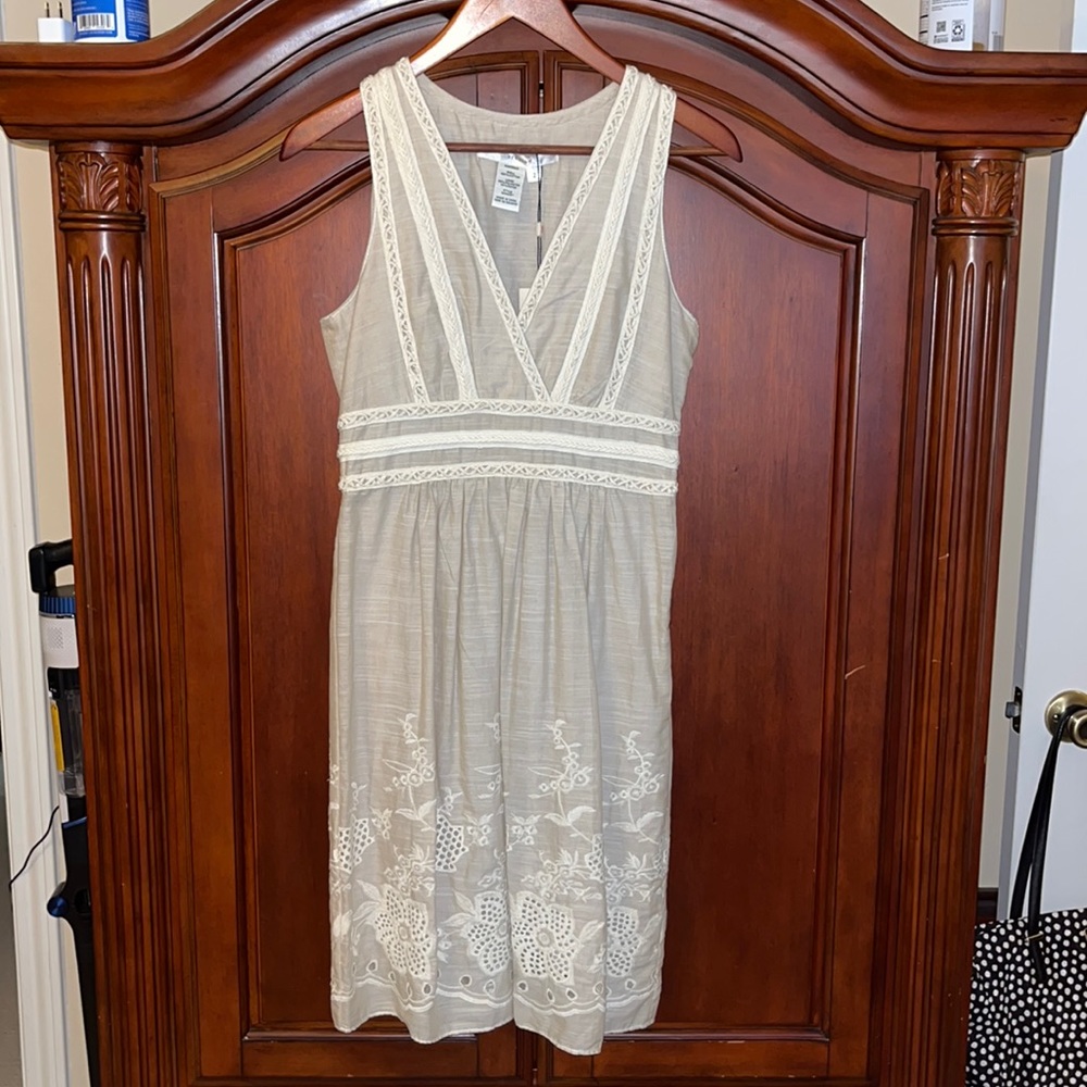Embroidered Spring Linen Dress NWT